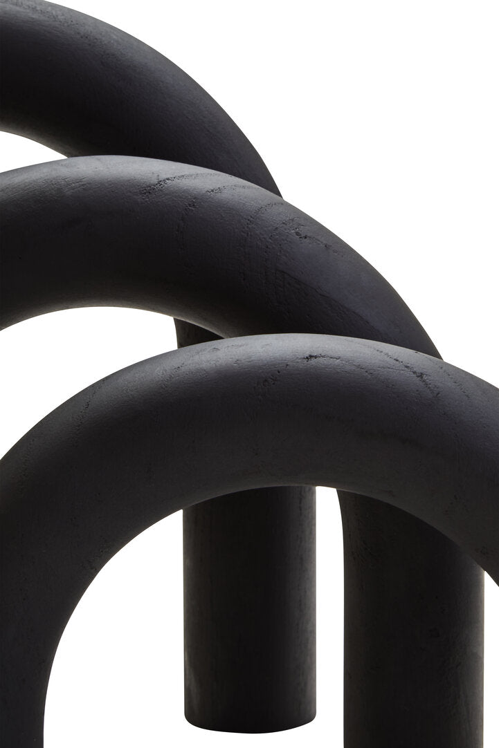 Empire Black Wood Arch Sculpture