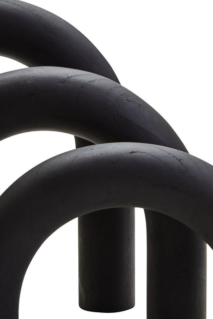 Empire Black Wood Arch Sculpture
