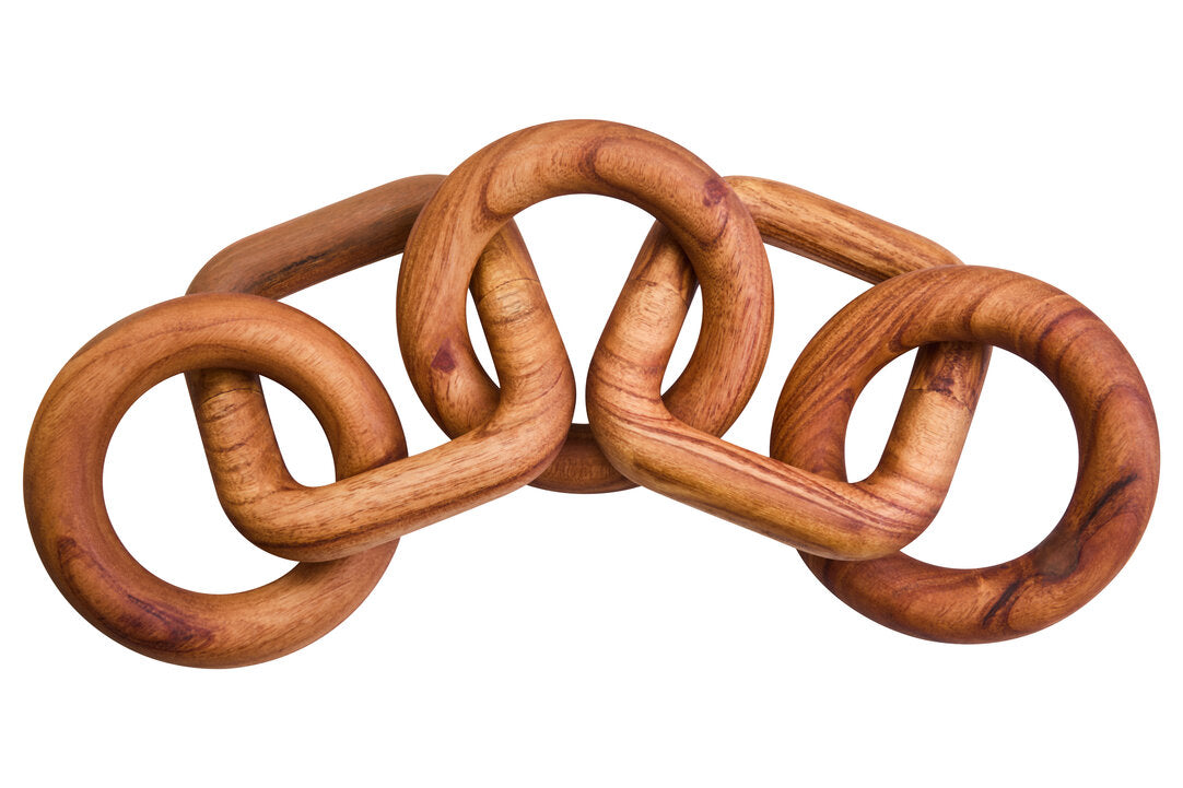 Empire Brown Wood Five Link Chain Decor