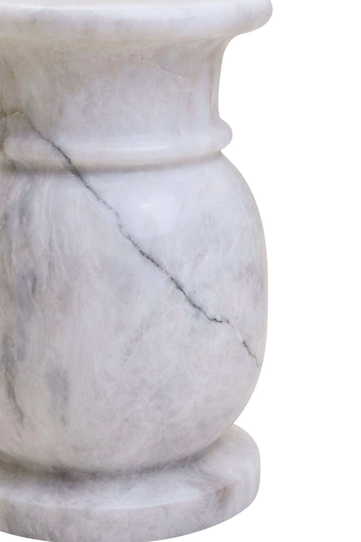 Carrara White Marble Stool and Side Table