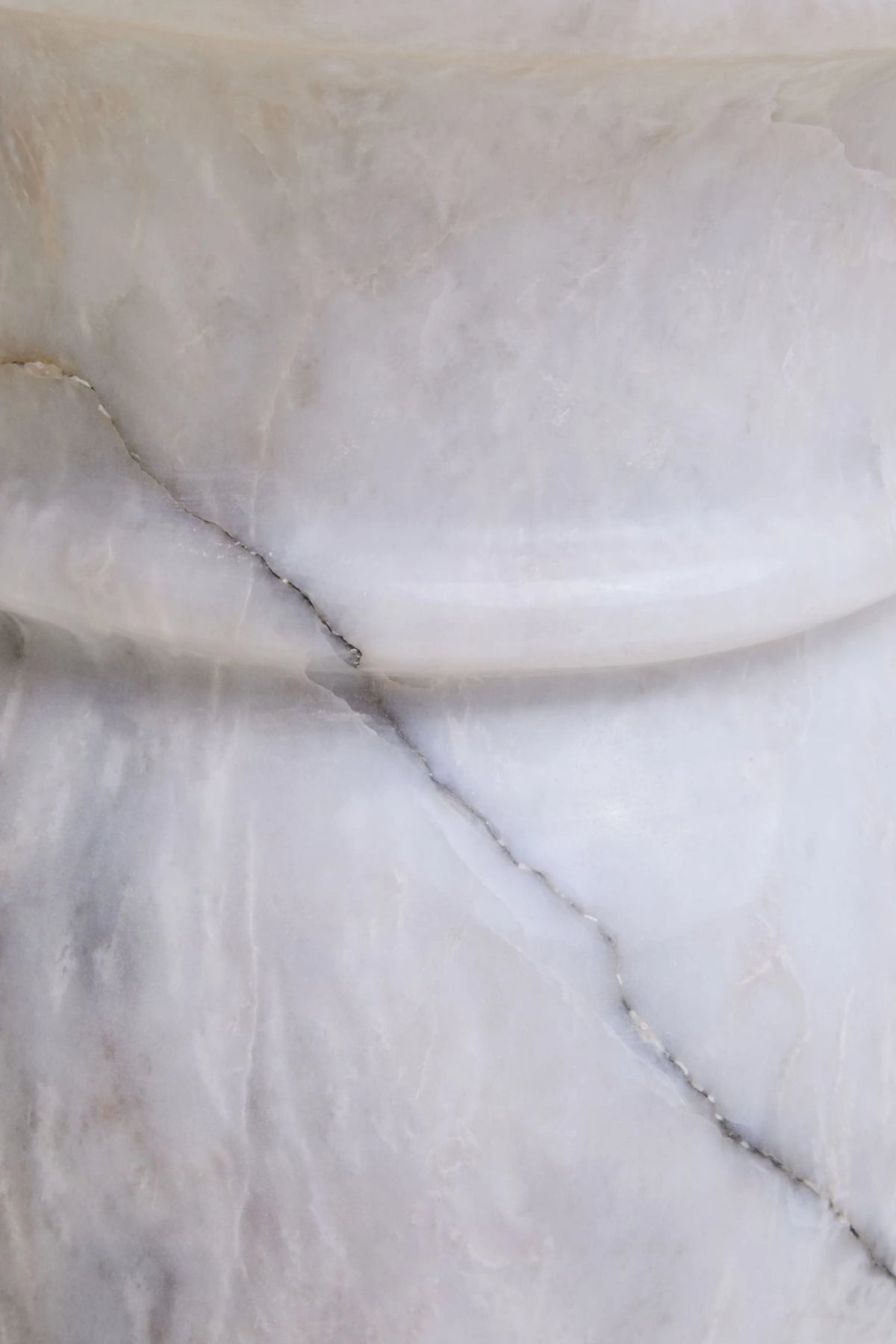 Carrara White Marble Stool and Side Table