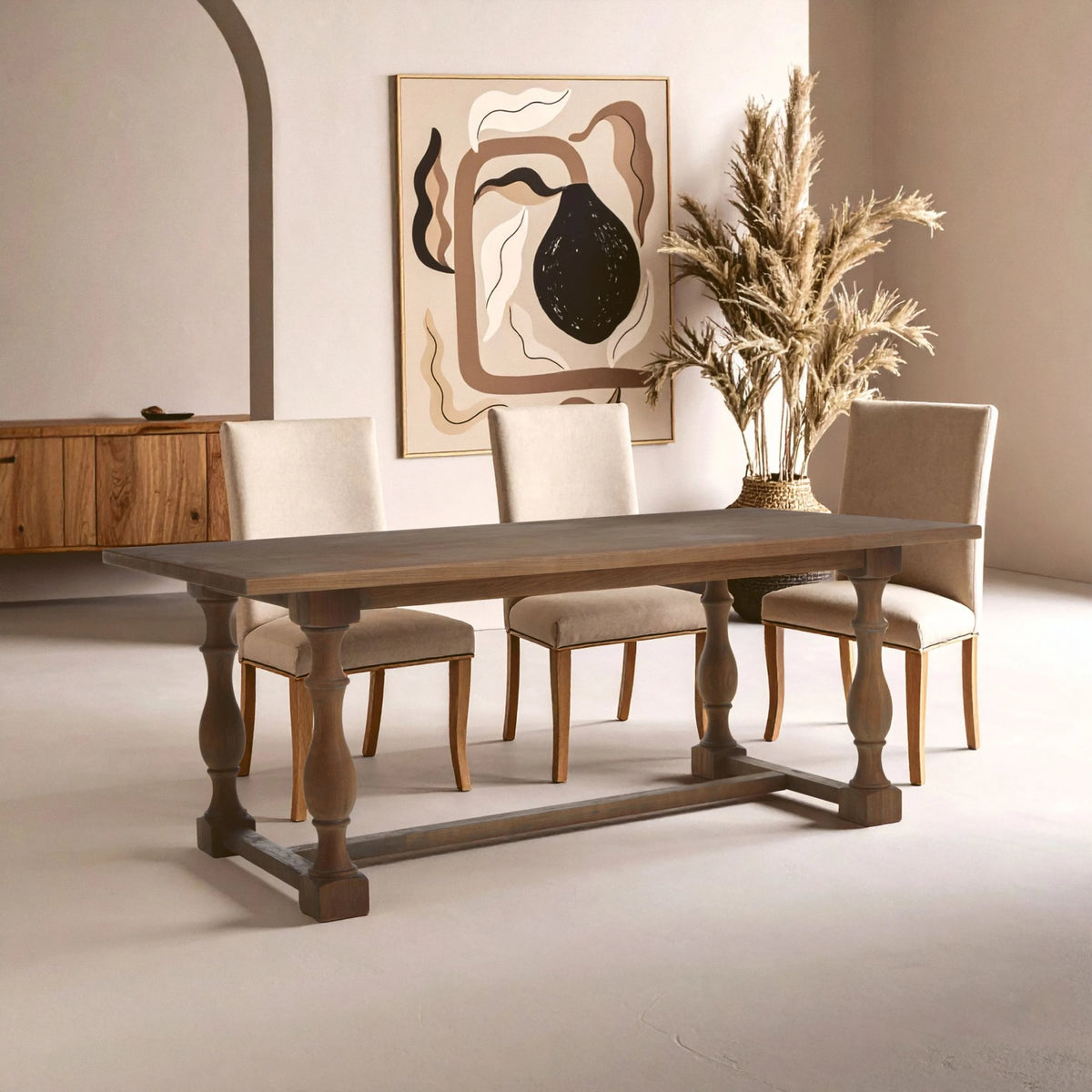 Glade Oak Wood Rectangular Dining Table