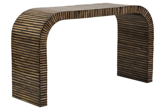 Grove Bamboo Inlay Curved Console Table