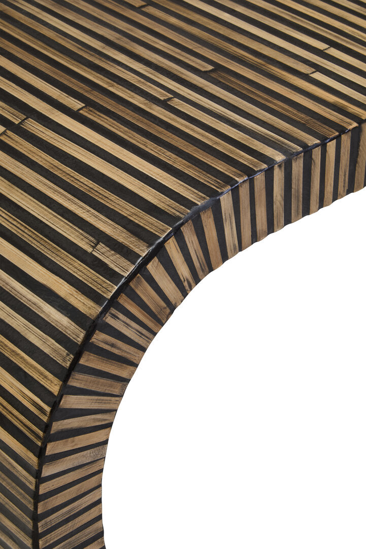 Grove Bamboo Inlay Curved Console Table
