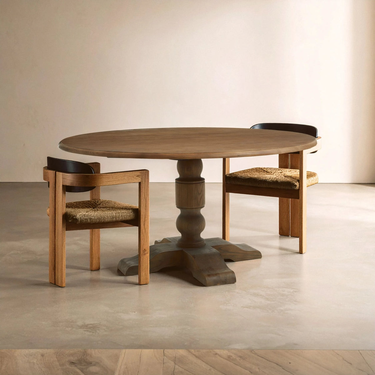 Glade Dark Oak Wood Round Dining Table