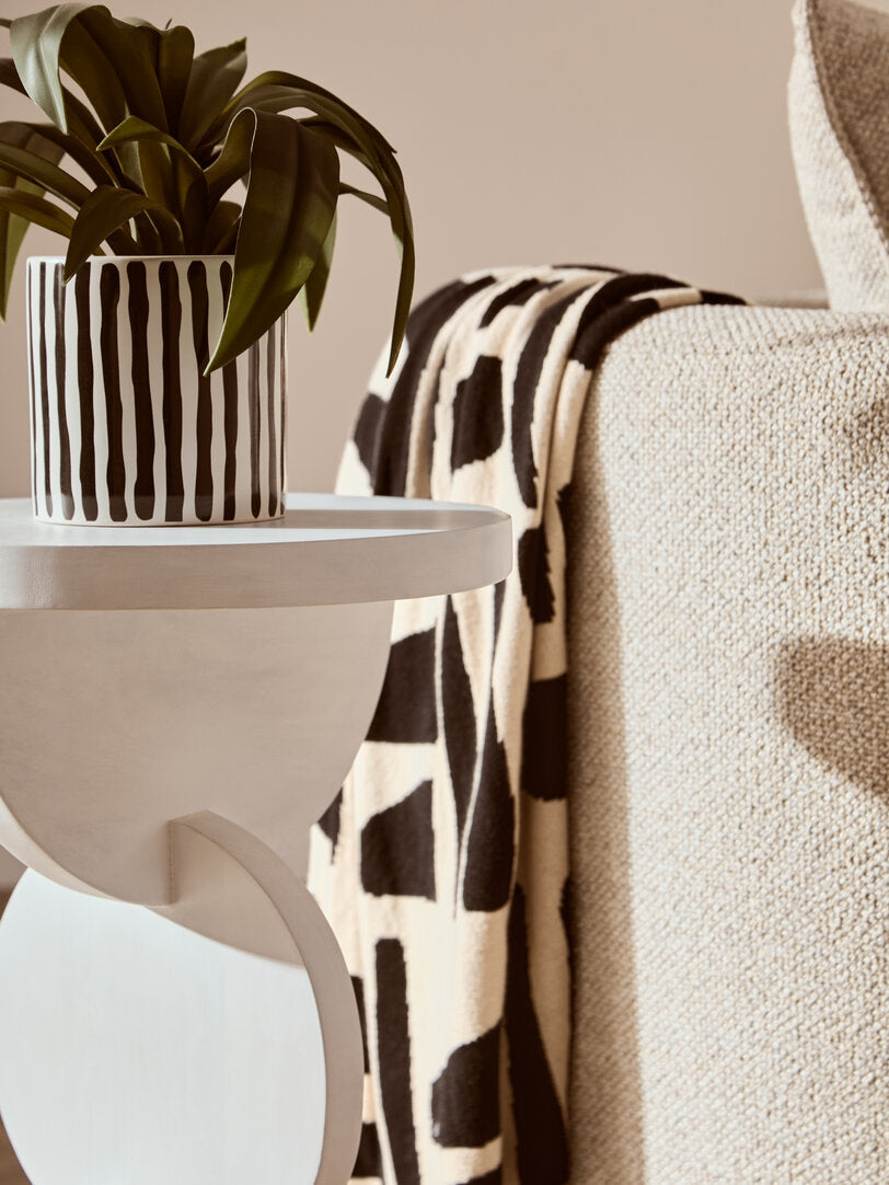 Waltz Whitewash Mango Wood Abstract Side Table