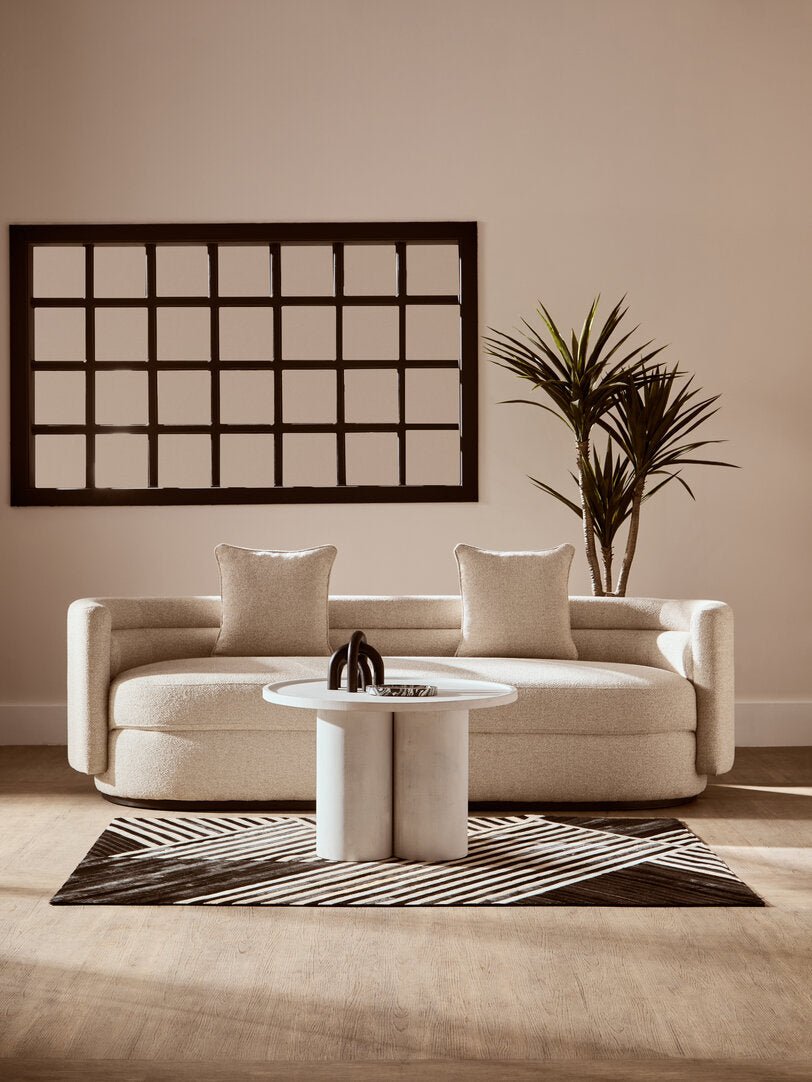 Waltz Whitewash Mango Wood Column Detail Coffee Table