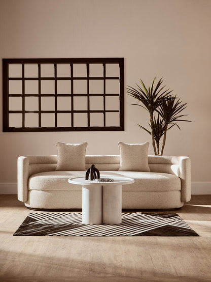 Waltz Whitewash Mango Wood Column Detail Coffee Table