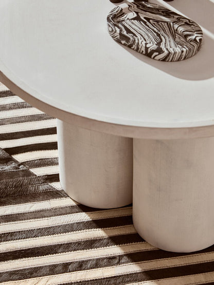 Waltz Whitewash Mango Wood Column Detail Coffee Table