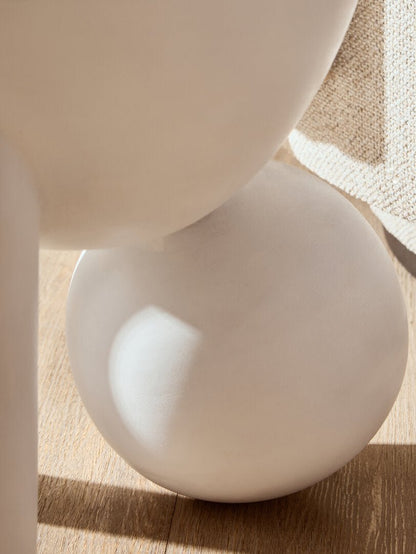 Waltz Whitewash Mango Wood Ball Detail Side Table