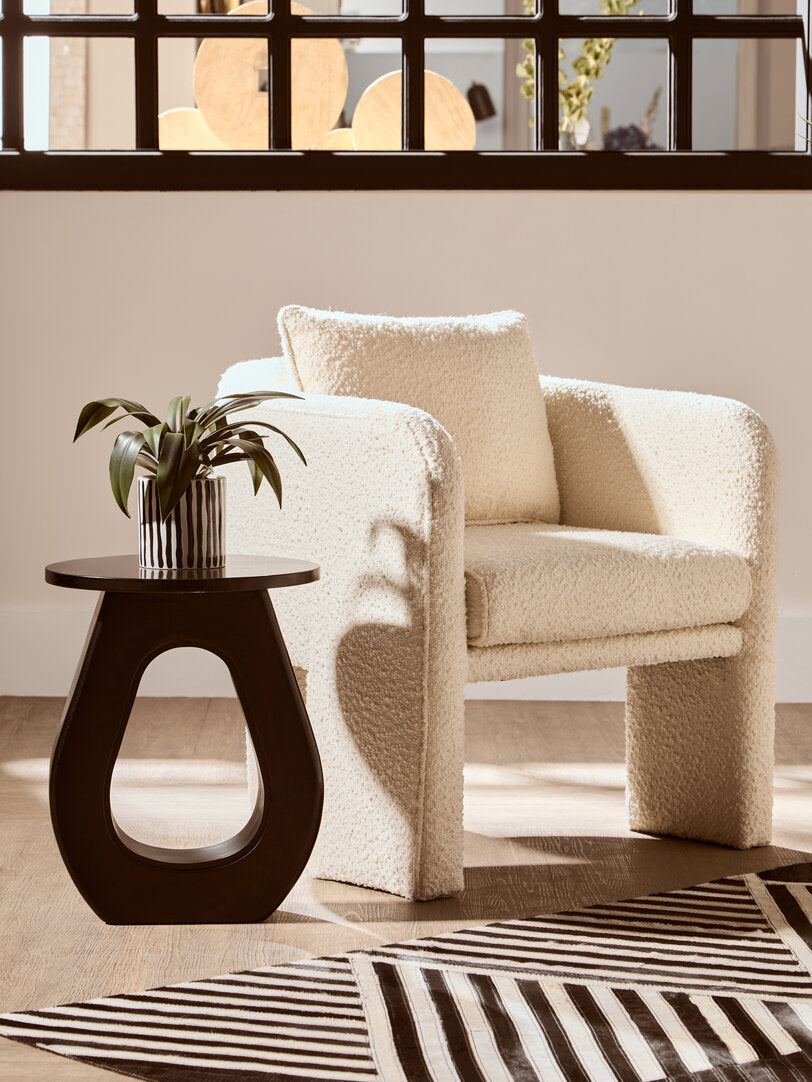 Waltz Black Finish Mango Wood Accent Table