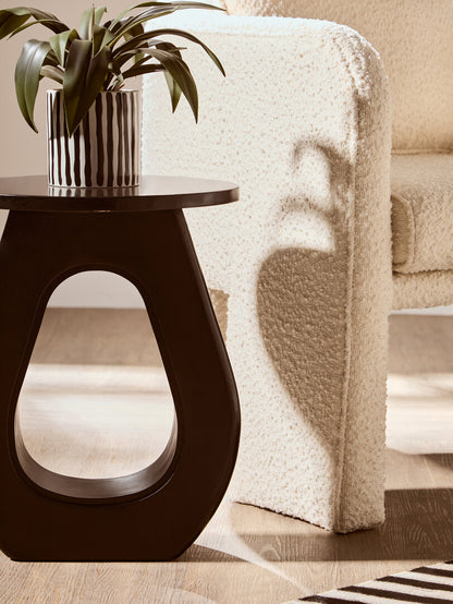 Waltz Black Finish Mango Wood Accent Table