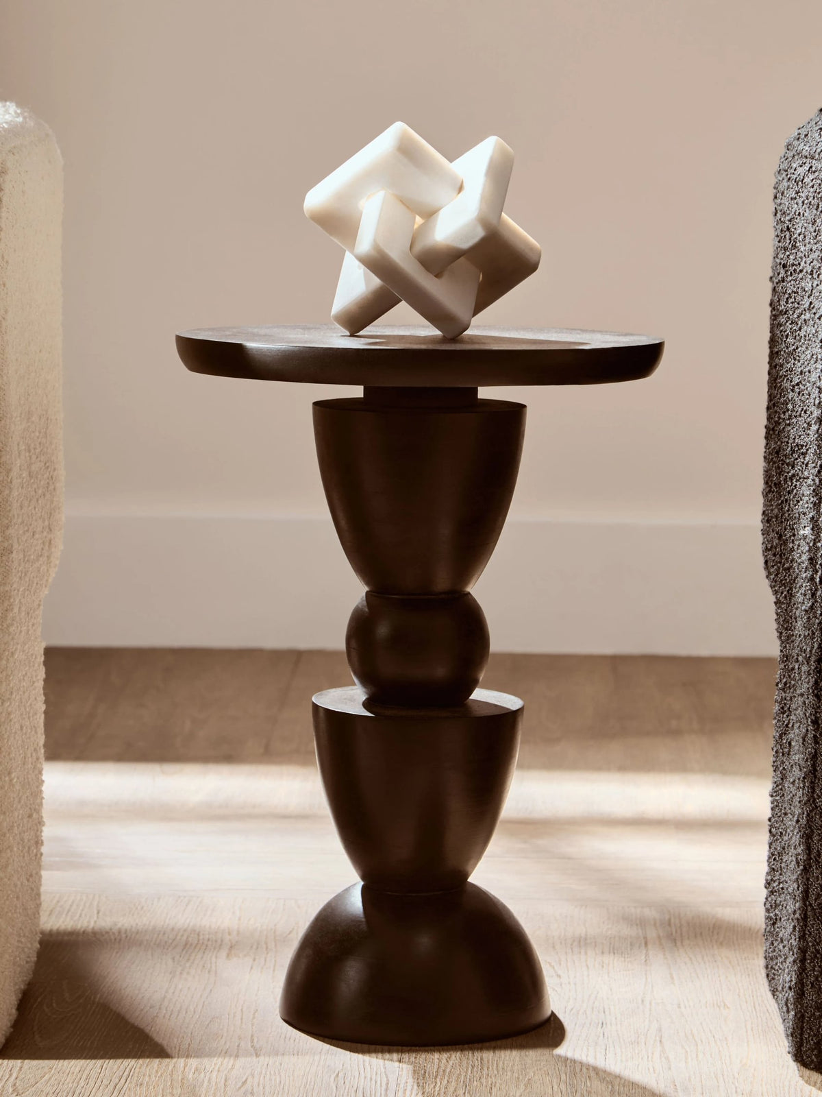 Foundation White Marble Knot Sculpture