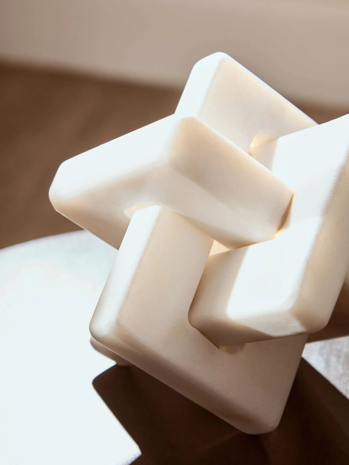 Foundation White Marble Knot Sculpture