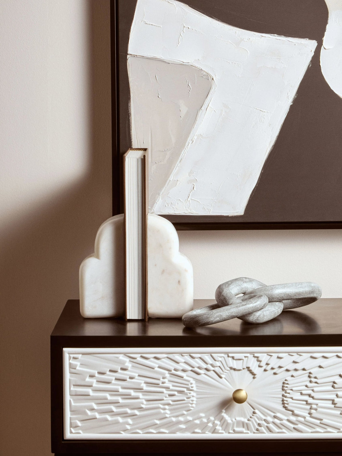 Alabren White Marble Set of Two Bookends