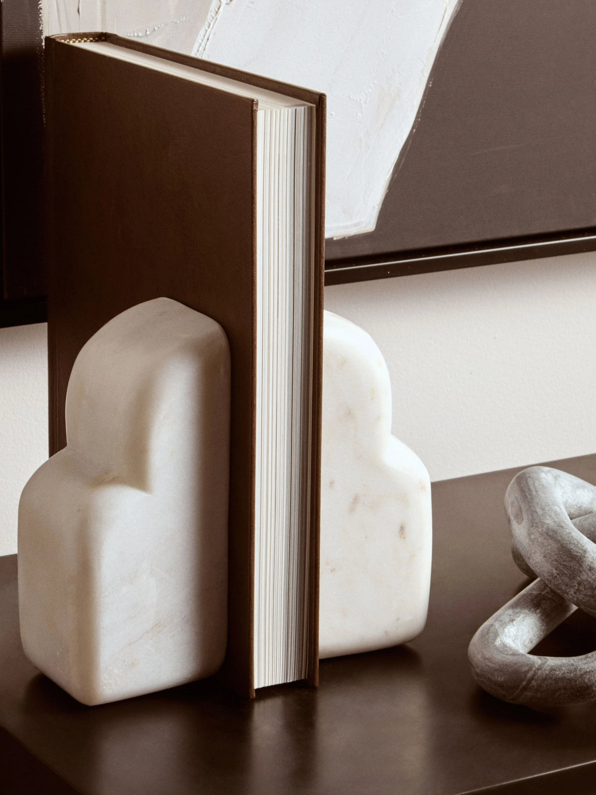 Alabren White Marble Set of Two Bookends