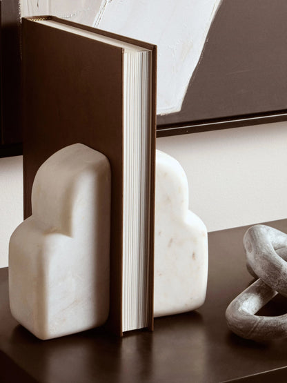 Alabren White Marble Set of Two Bookends