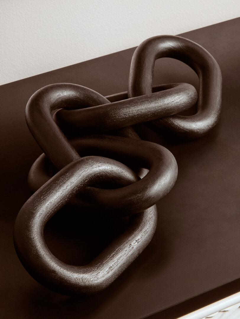 Empire Black Wood Five Link Chain Decor