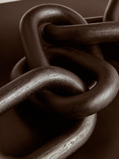 Empire Black Wood Five Link Chain Decor
