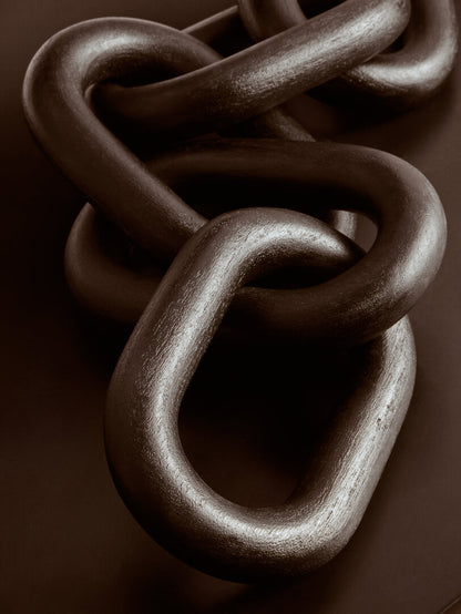 Empire Black Wood Five Link Chain Decor