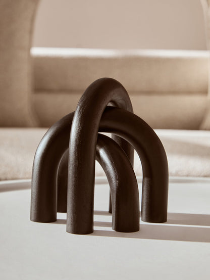 Empire Black Wood Arch Sculpture