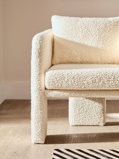 Nimbus Ivory Boucle Curved Armchair