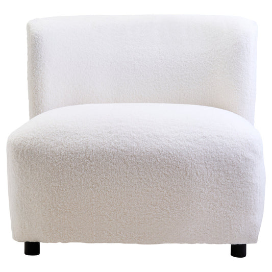Aspen Ivory Boucle Effect Armless Lounge Chair