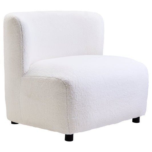 Aspen Ivory Boucle Effect Armless Lounge Chair