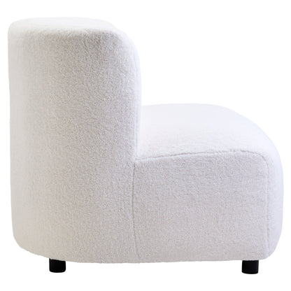 Aspen Ivory Boucle Effect Armless Lounge Chair