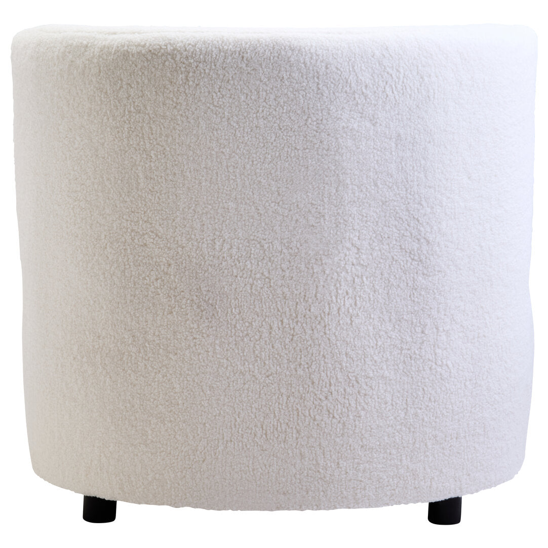 Aspen Ivory Boucle Effect Armless Lounge Chair