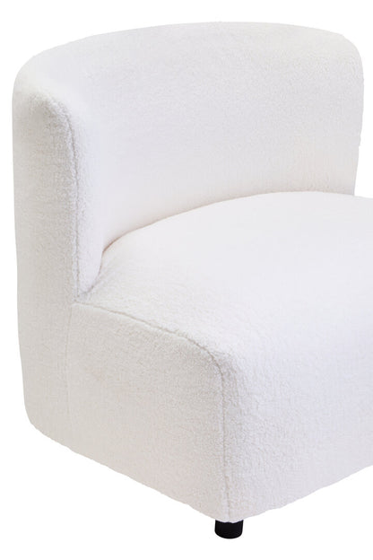 Aspen Ivory Boucle Effect Armless Lounge Chair