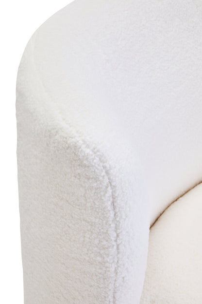 Aspen Ivory Boucle Effect Armless Lounge Chair