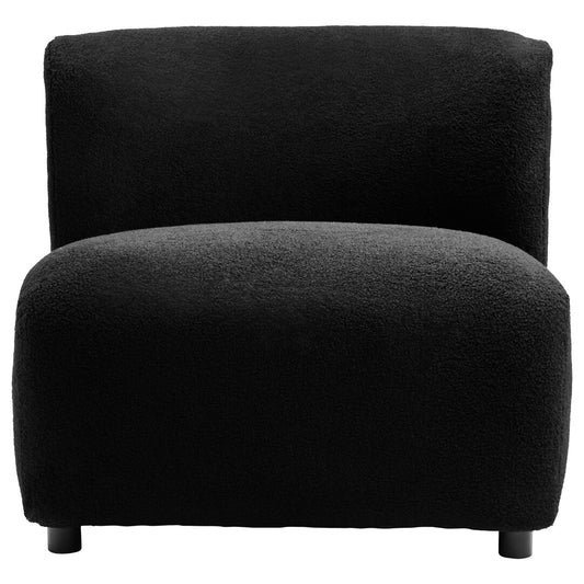 Aspen Black Boucle Effect Armless Lounge Chair