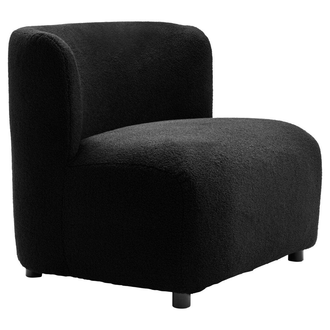 Aspen Black Boucle Effect Armless Lounge Chair
