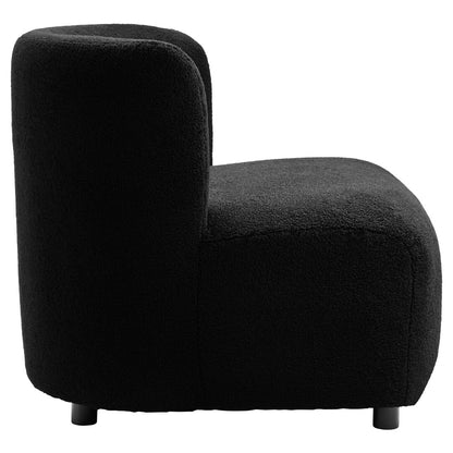 Aspen Black Boucle Effect Armless Lounge Chair