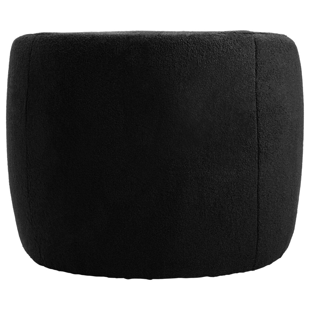 Aspen Black Boucle Effect Curved Lounge Chair With Swivel Base