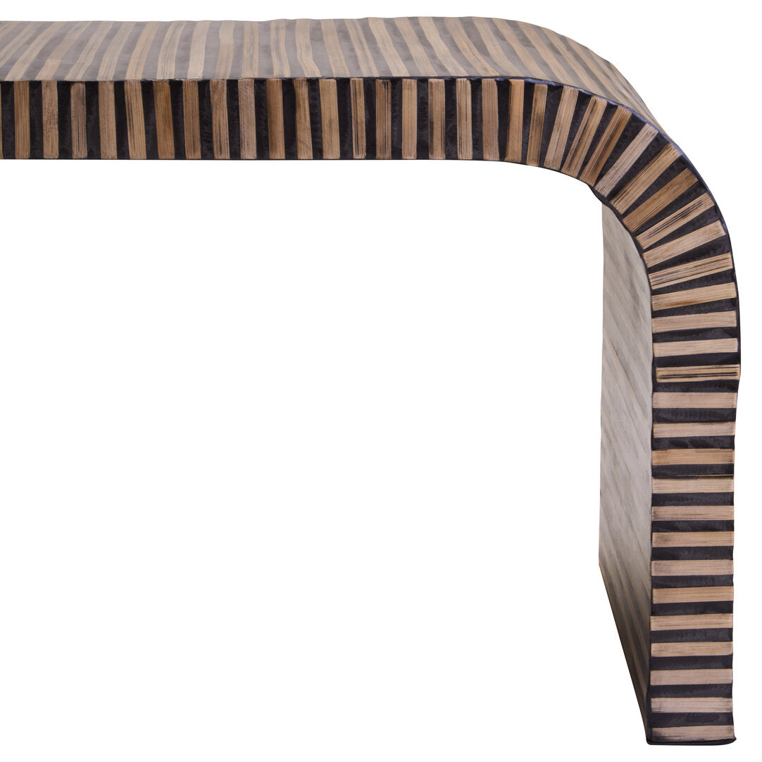 Grove Bamboo Inlay Curved Coffee Table