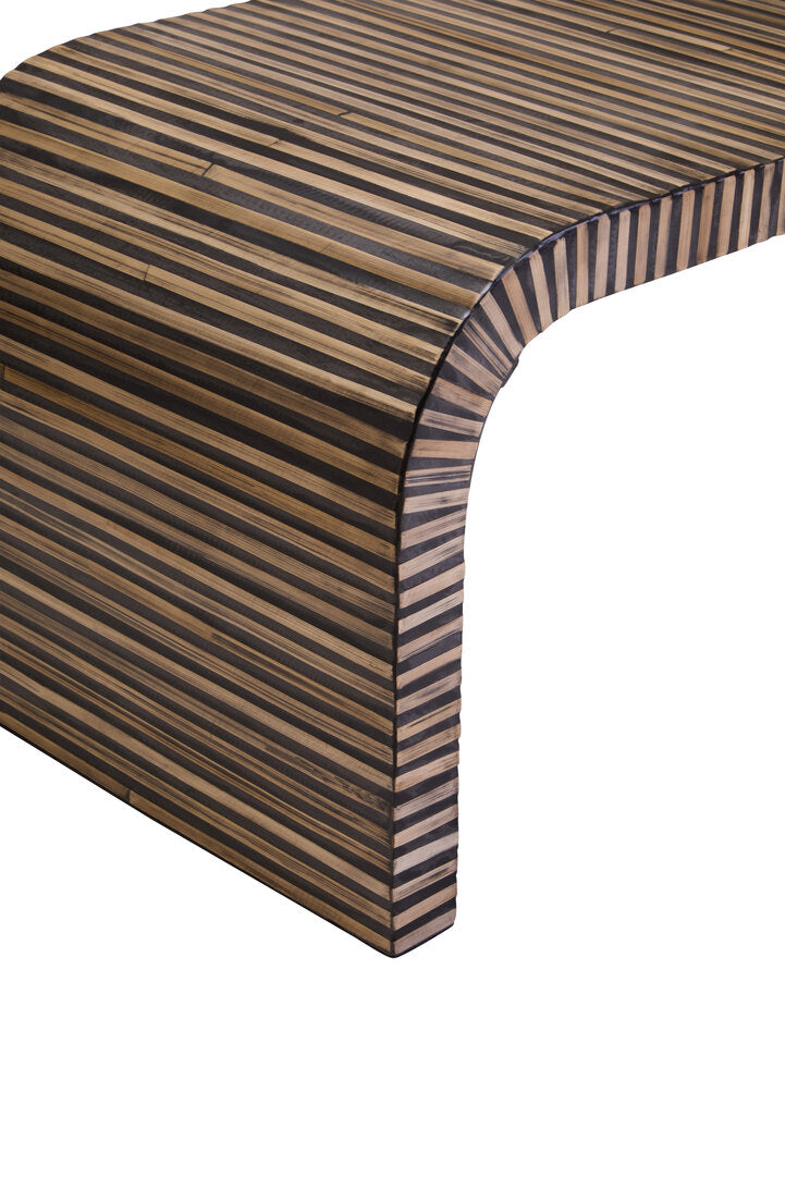 Grove Bamboo Inlay Curved Coffee Table