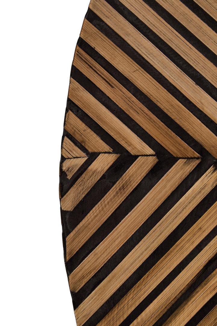 Grove Bamboo Inlay Round Wall Mirror