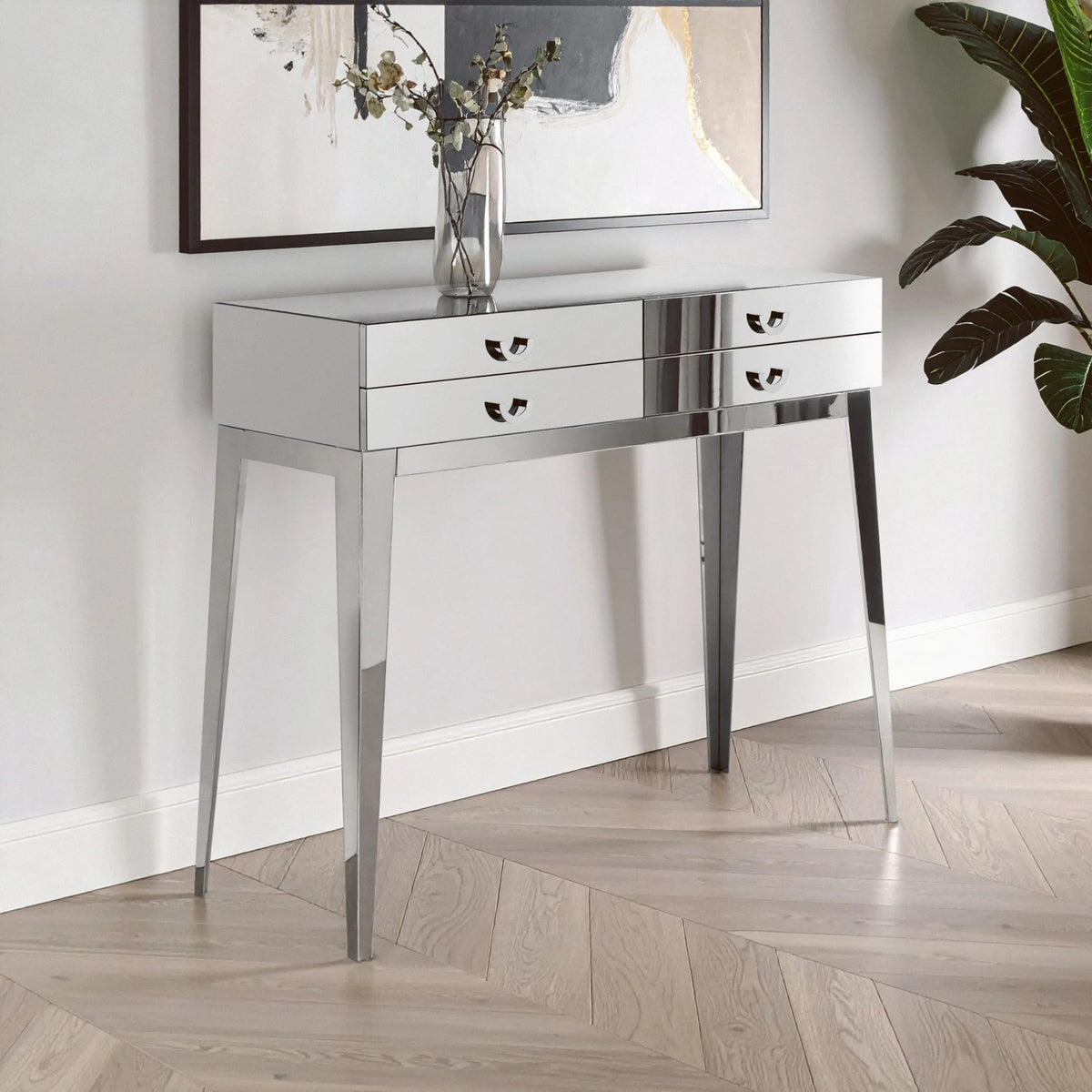 Loxley Stainless Steel 4 Drawers Console Table