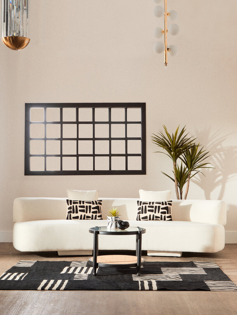 Zola Natural And Black Rectangular Cushion