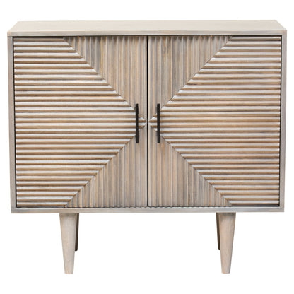 Bengal Two Door Greywash Carved Mango Wood Sideboard