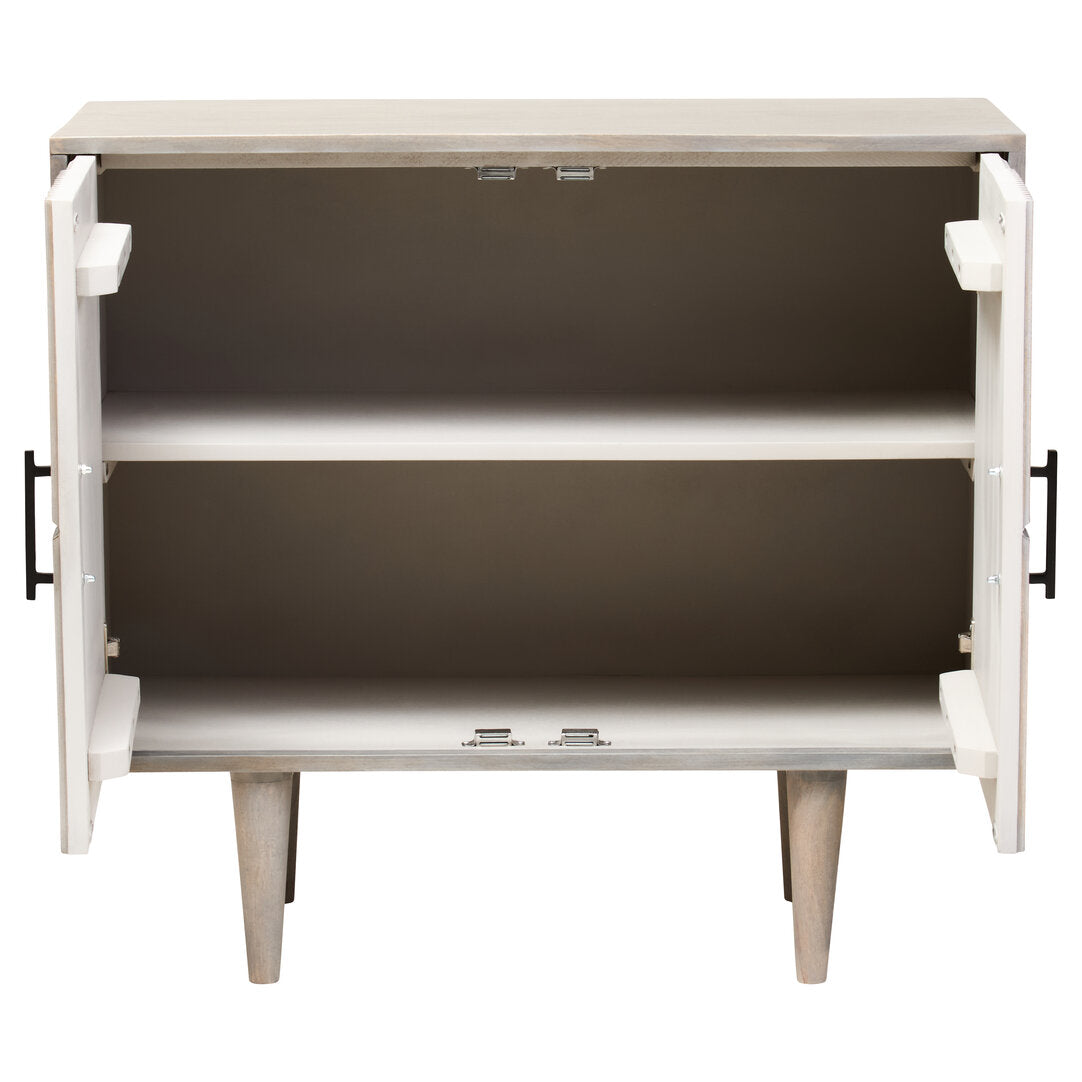 Bengal Two Door Greywash Carved Mango Wood Sideboard