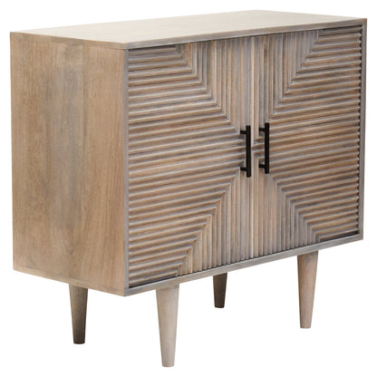 Bengal Two Door Greywash Carved Mango Wood Sideboard