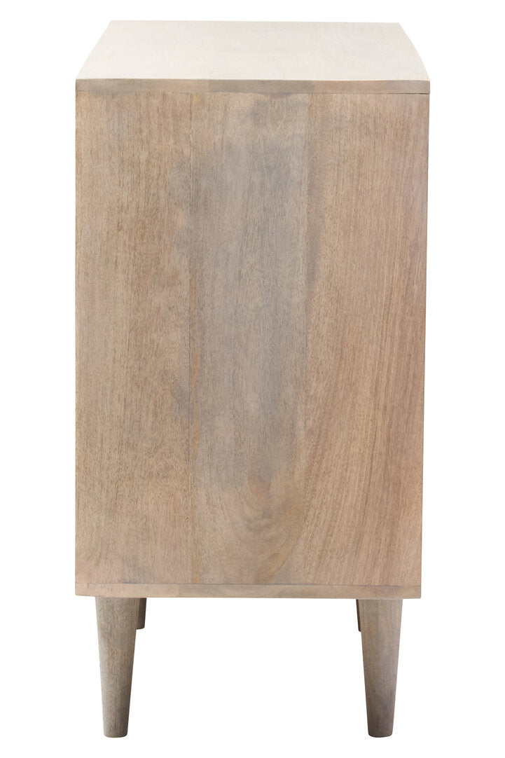 Bengal Two Door Greywash Carved Mango Wood Sideboard