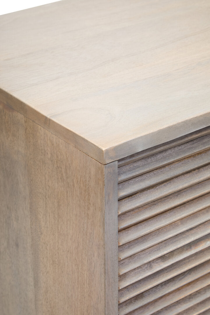 Bengal Two Door Greywash Carved Mango Wood Sideboard