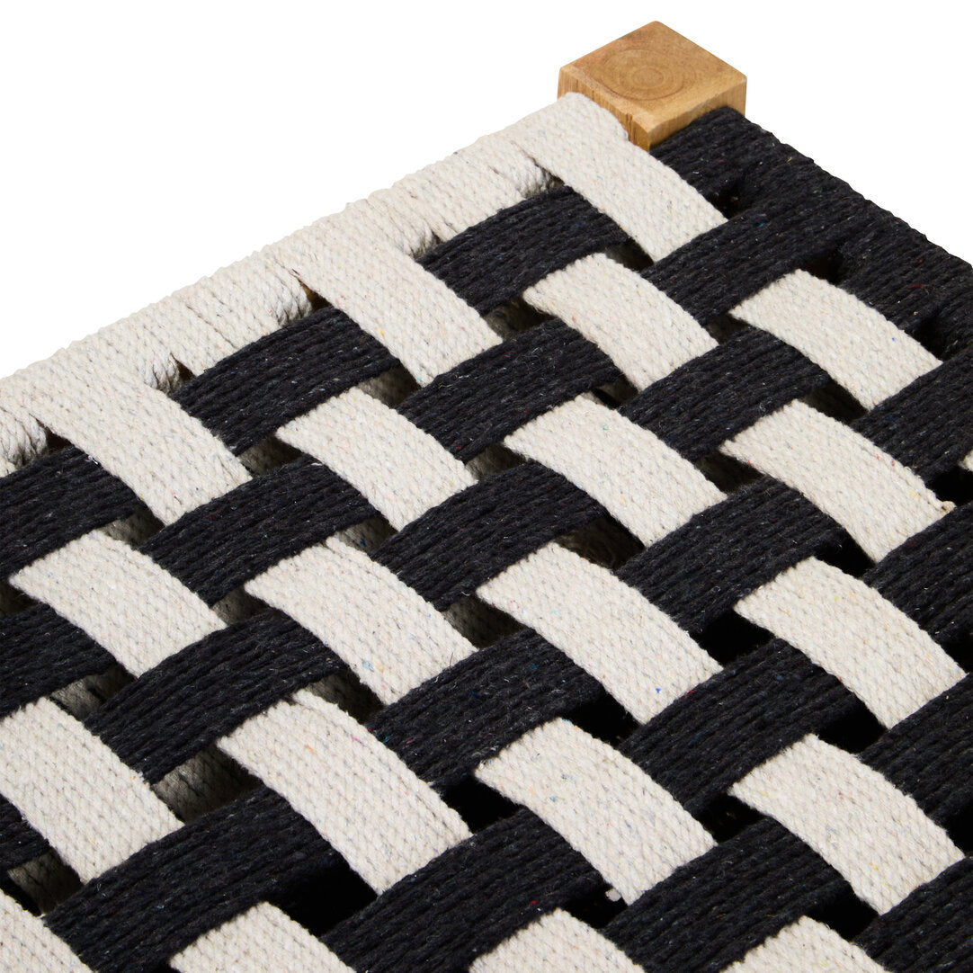 Bengal Black And White Jute Bench