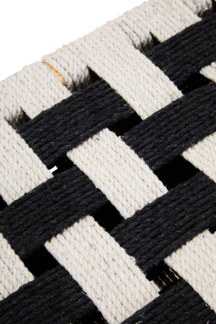 Bengal Black And White Jute Bench