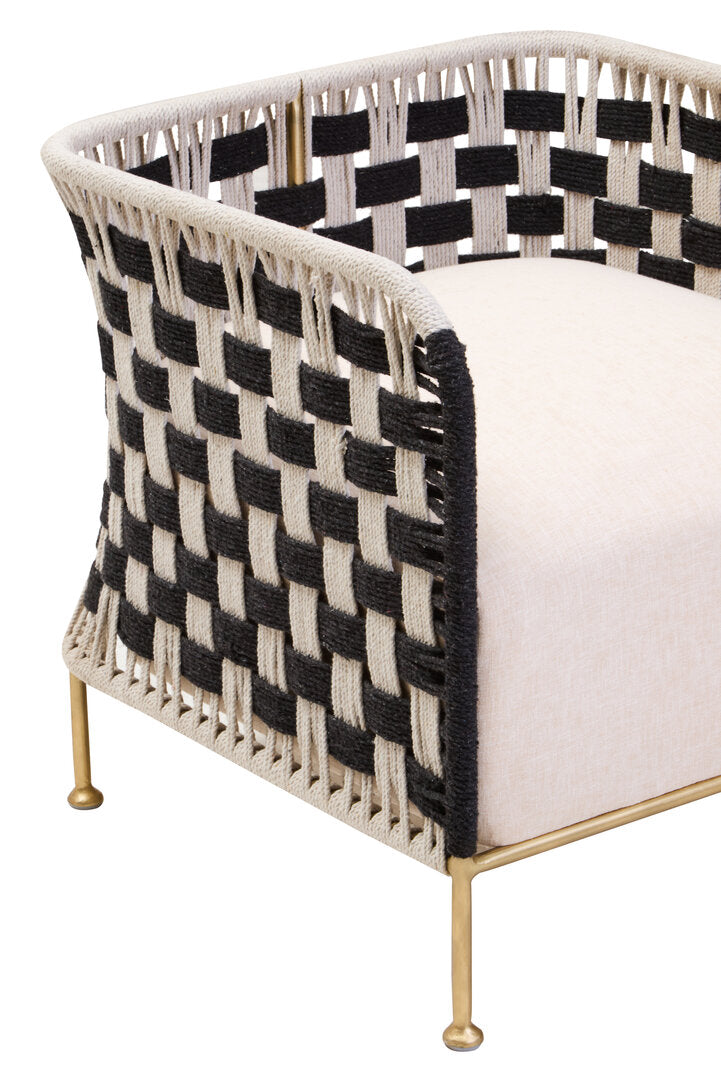 BengalBlack And White Jute Chair