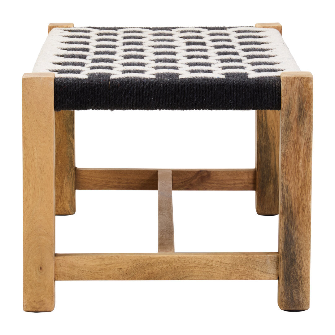 Bengal Black And White Jute Bench